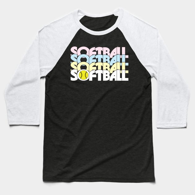 Softball x4 Baseball T-Shirt by Proud Parent